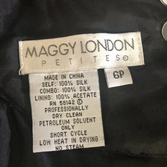 Maggy London Silk Black Beaded Sequin Mini Dress 6 - Picture 8 of 9